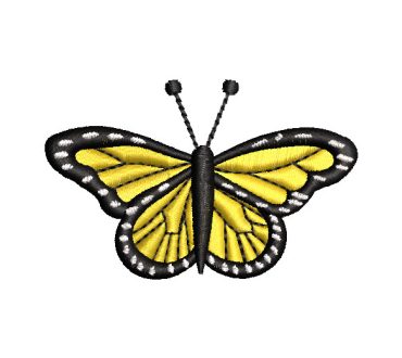 Yellow Butterfly Embroidery Designs