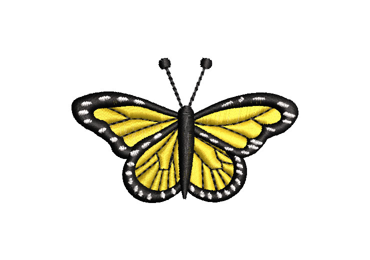 Yellow Butterfly Embroidery Designs