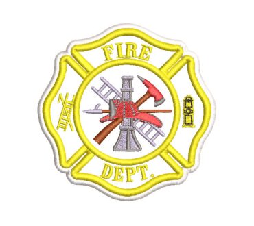 Yellow Shield Fire Department Embroidery Designs