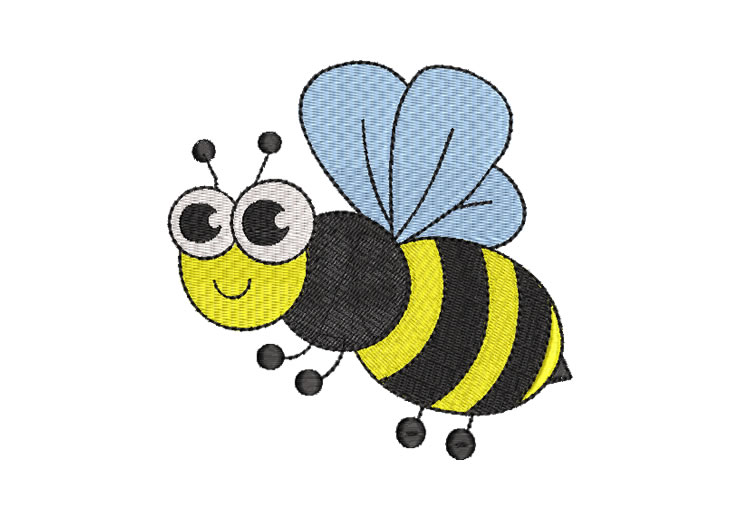 Yellow and Black Bee Embroidery Designs