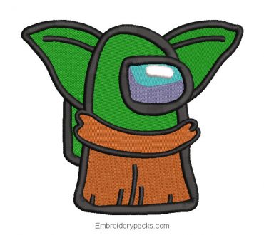 Yoda Star Wars Bros Among Us Embroidered Design